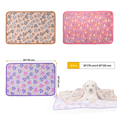 Dog Blanket Soft Fluffy Fleece Pet Mat Paw Print Design K506