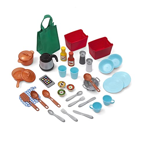 Kids Kitchen Play Set with Lights and Sounds, 33 Piece Toy Accessory Set Y99944
