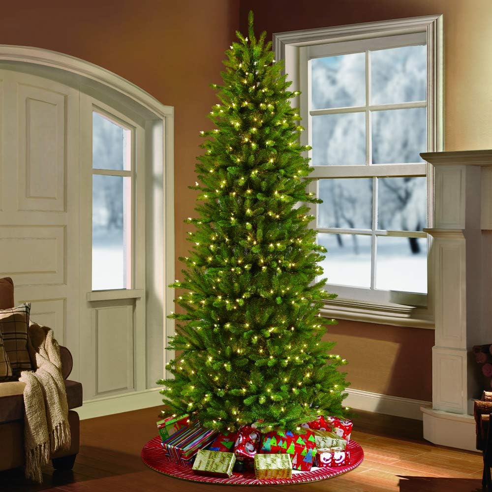 7.5 ft Pre-Lit Slim Fraser Fir Artificial Christmas Tree with 500 Clear Lights J26786