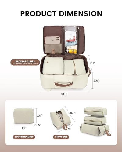 Carry On Backpack 40L Travel Backpack with 3 Packing Cubes, TSA Approved, Waterproof Laptop Backpack V645
