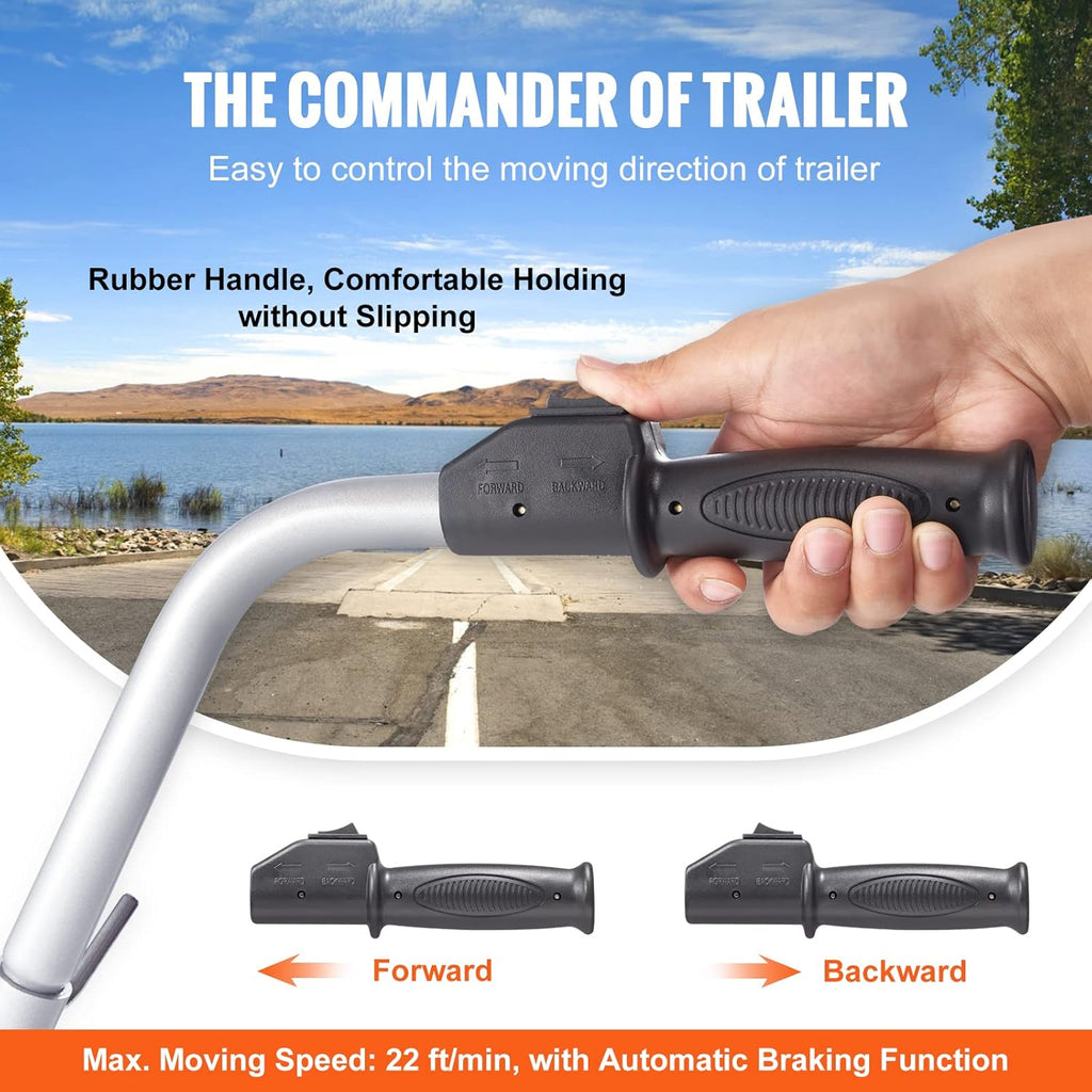 Electric Trailer Dolly, 5000 lbs Towing Capacity, 12V with 8" Rubber Tire X477916