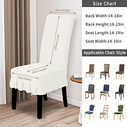 Stretch Parsons Dining Chair Slipcover with Skirt, 2 Pack, White S5803