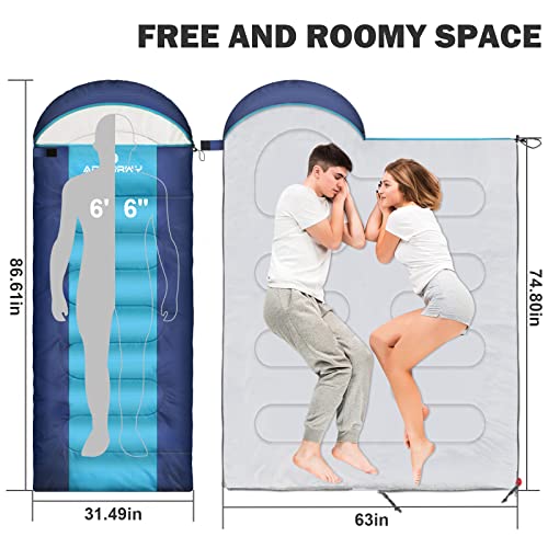 Sleeping Bag Ultralight 4 Season Waterproof for Adults Kids Camping Hiking Y705