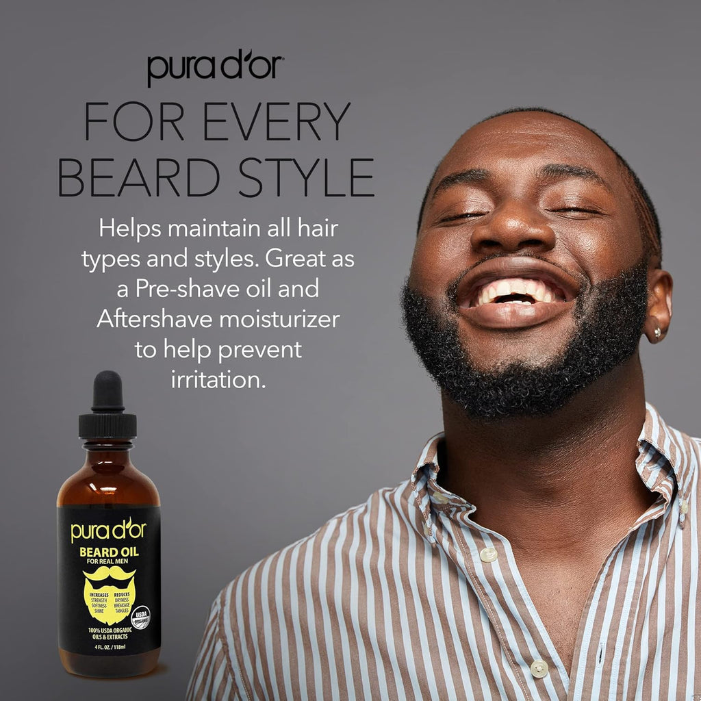 Organic Beard Oil with Argan and Jojoba for Mustache Care R7995