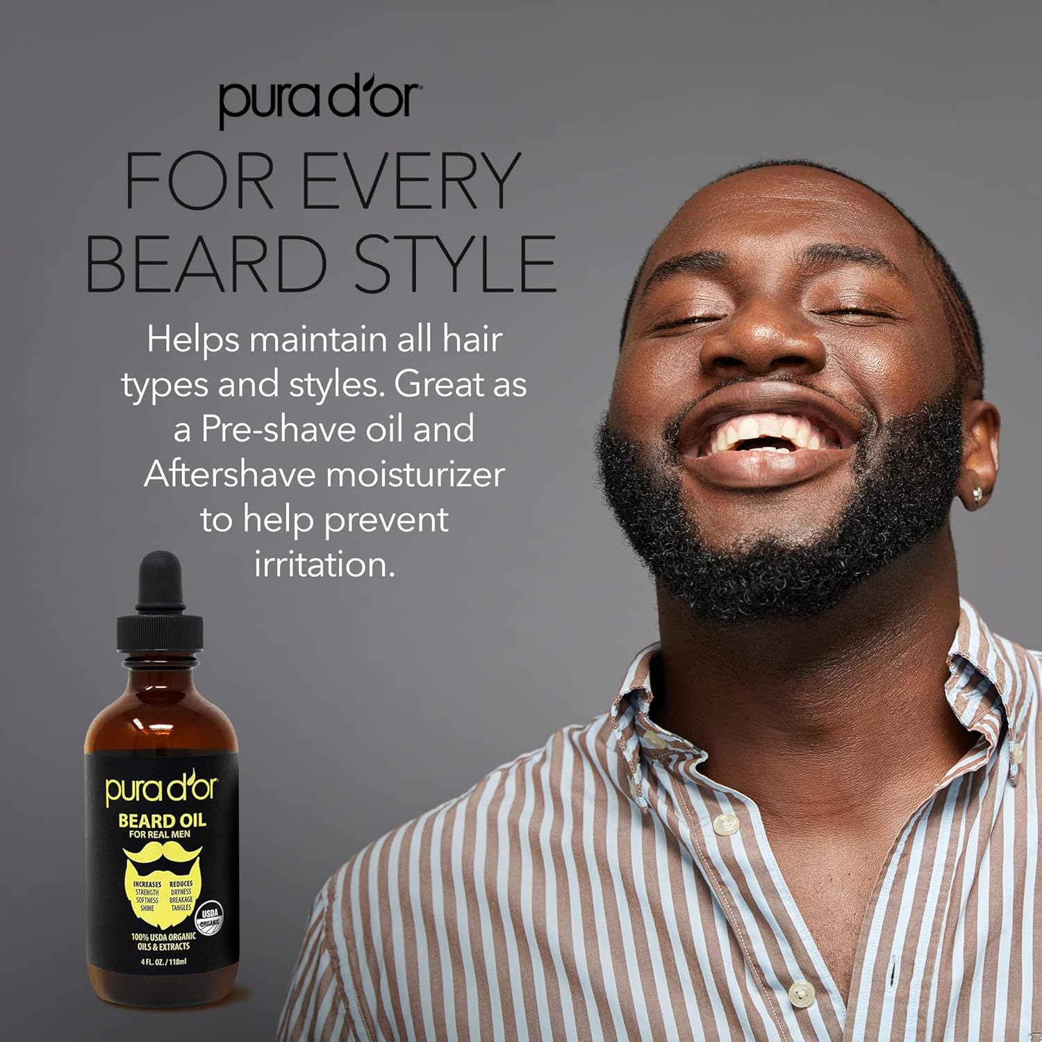 Organic Beard Oil with Argan and Jojoba for Mustache Care R7995