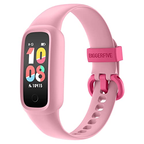 BIGGERFIVE Vigor 2 L Kids Fitness Tracker Watch for Boys Girls Ages 5-15, IP68 Waterproof, Activity Tracker, Pedometer, Heart Rate Sleep Monitor, Calorie Step Counter Watch, Blue