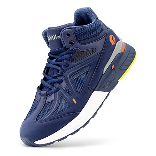FitVille Wide Basketball Shoes for Men with Flat Feet Extra Wide High-top Sneakers with Ankle Support