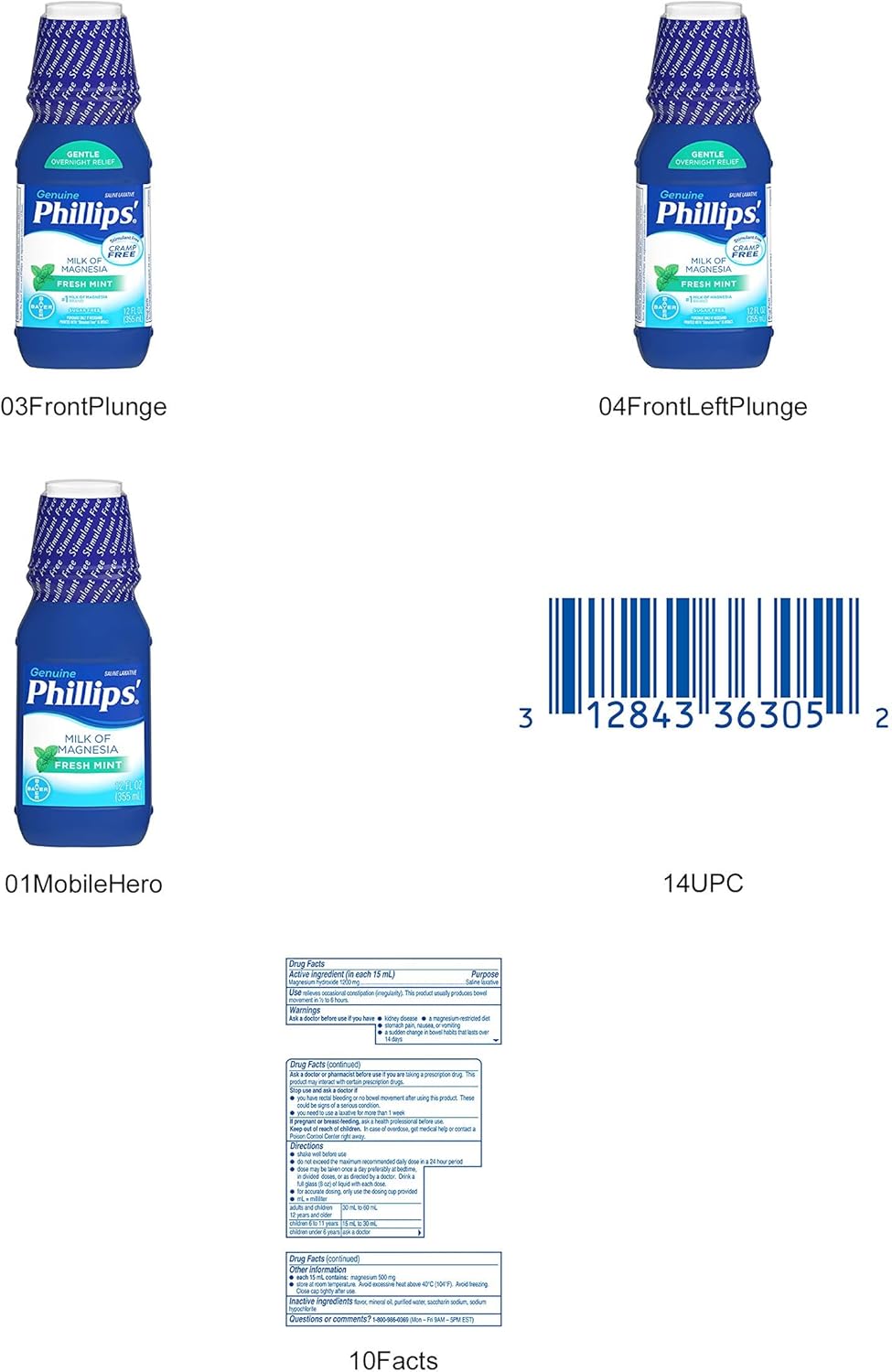 Milk of Magnesia Laxative Antacid, Mint, 12 Ounces Q142