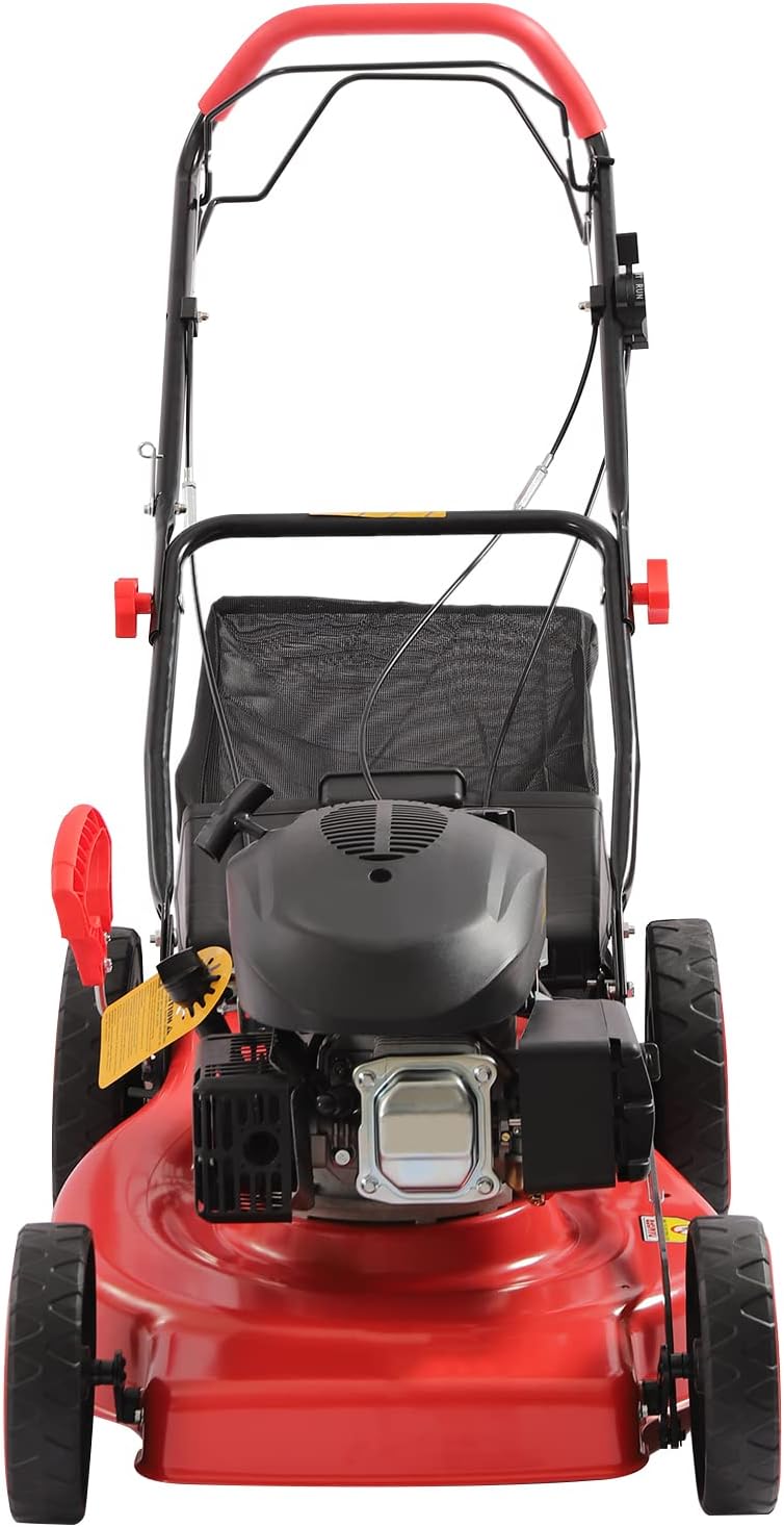 4-Stroke 173CC Self-Propelled Gas Powered Lawn Mower Gas Mower, 8 Adjustable Heights for Small to Medium Sized Yards