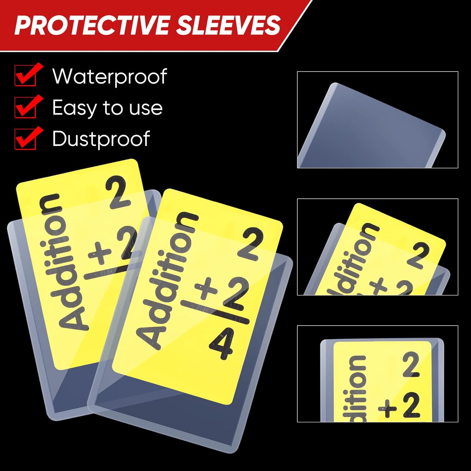 400 Clear Plastic Card Sleeves 3x4 Inches for Trading Cards D472309