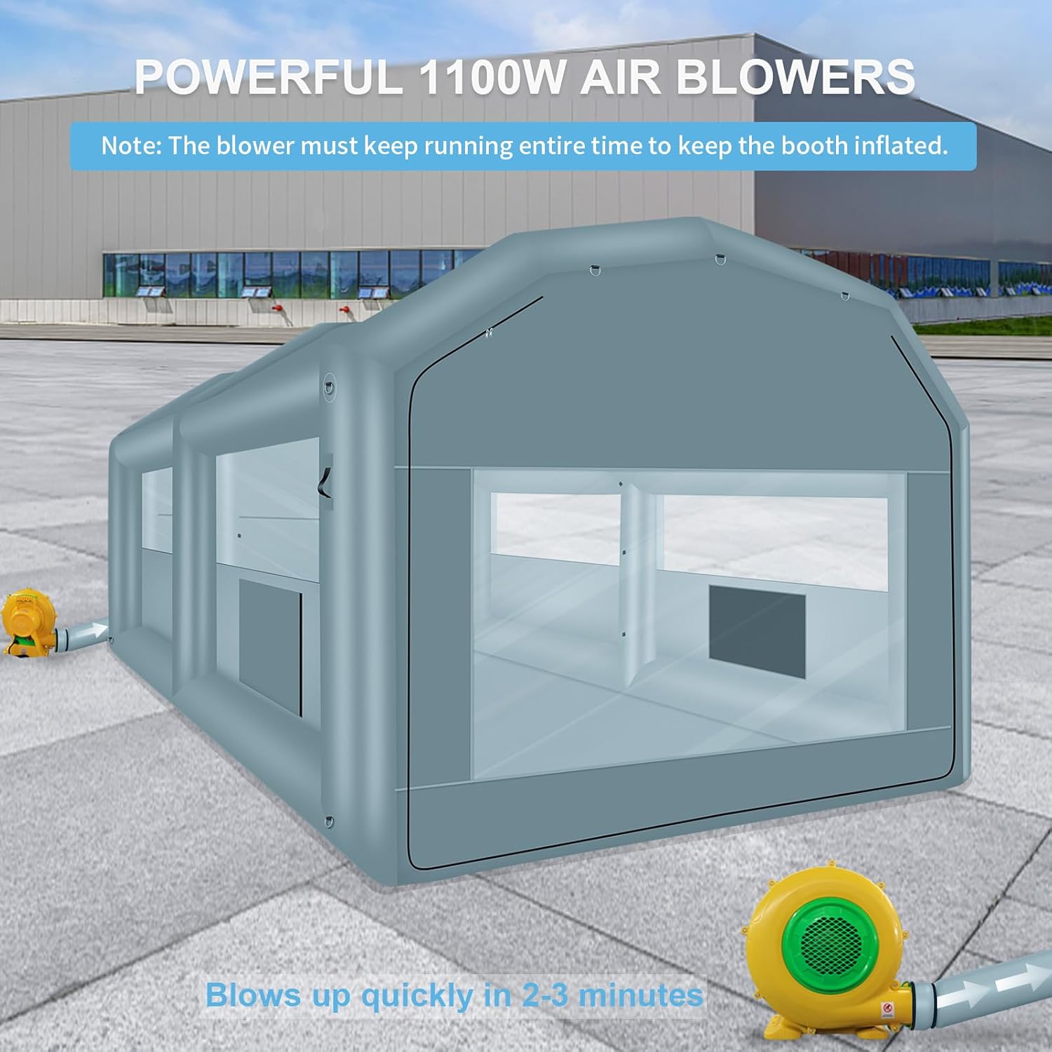 Inflatable Paint Booth 20 x 13.5 x 9.7ft Portable Spray Tent with Blower J613527