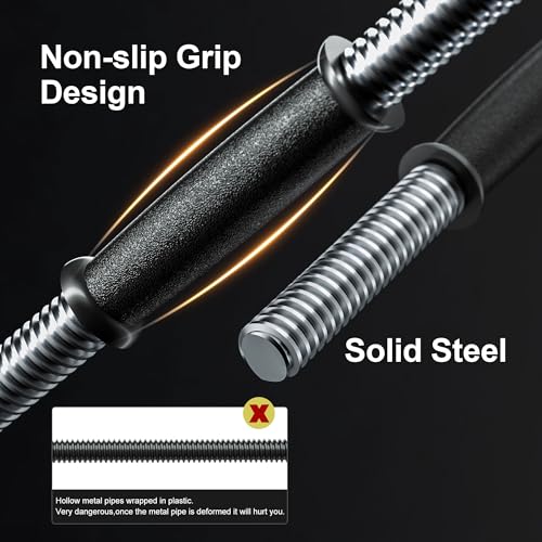 Adjustable Dumbbell Barbell Set with Metal Grip and Weight Plates A2863
