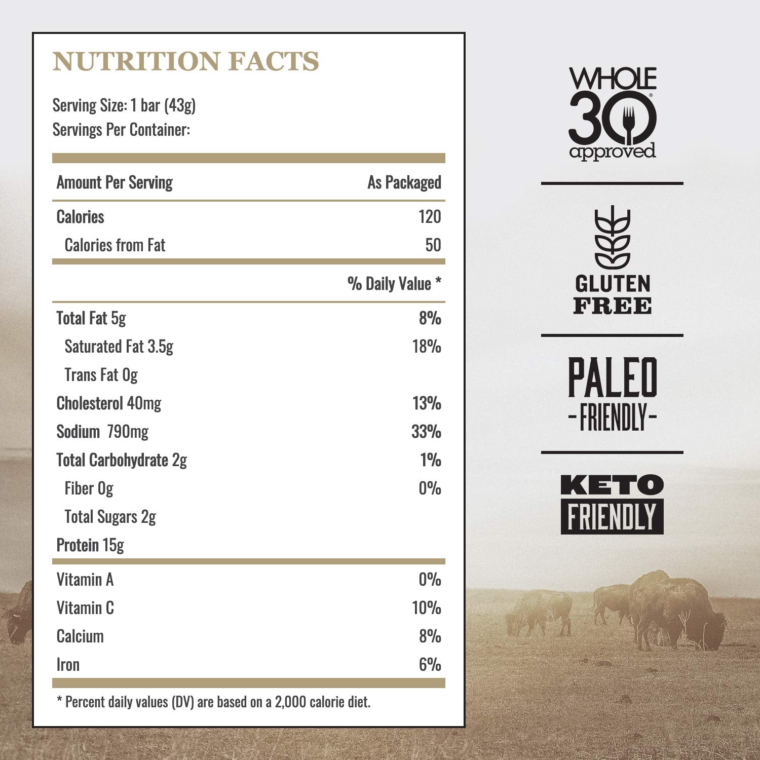 Venison Sea Salt & Pepper Bars, 4ct Box W183