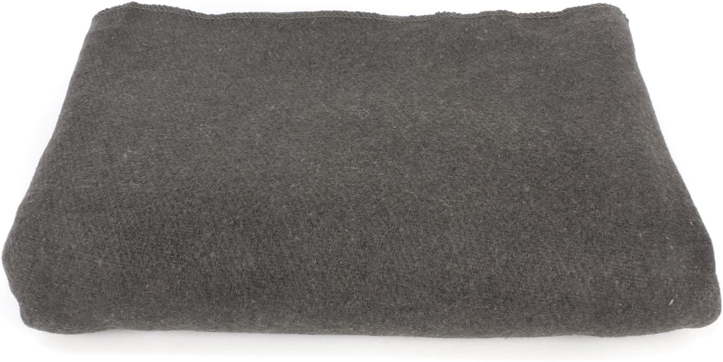 Grey Warm Wool Fire Retardant Blanket, 62" x 80" R6553