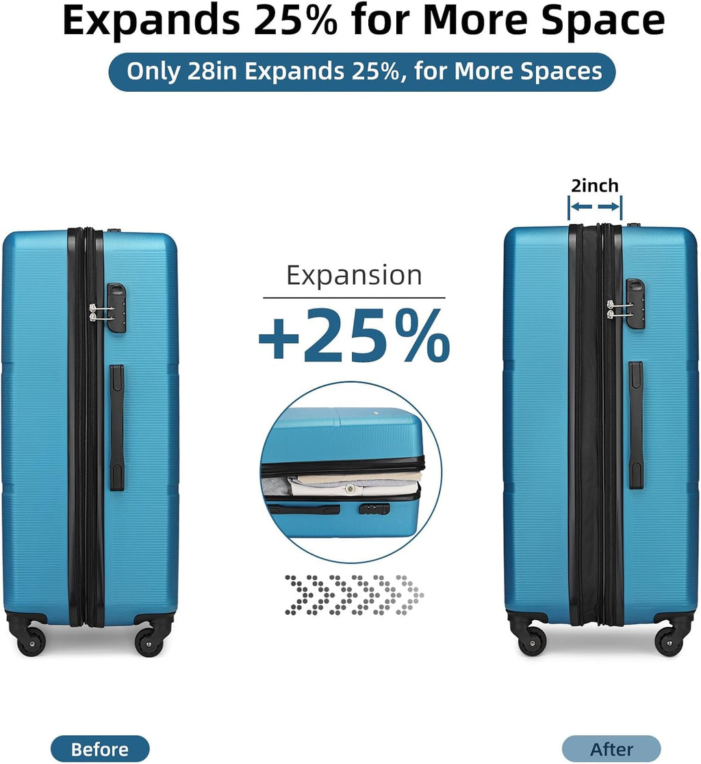 3 Piece Expandable Luggage Set with Spinner Wheels J3634