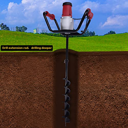 1500W Electric Post Hole Auger Digging Drill with 4" Bit and Extension Bar Set V967