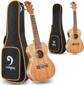 Vangoa Ukulele Concert Mahogany 23 inch and Electric Acoustic Tenor Ukulele Bundle for Beginners Adults Professional Four String Wooden Hawaiian Starter Uke Kit
