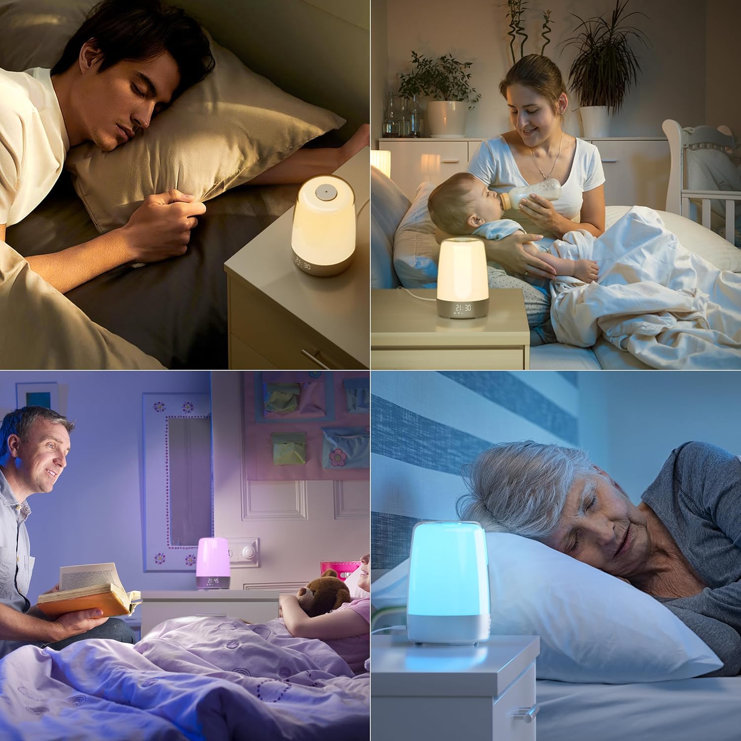 Sunrise Alarm Clock with Dimmable Touch Light and 6 RGB Colors S896051