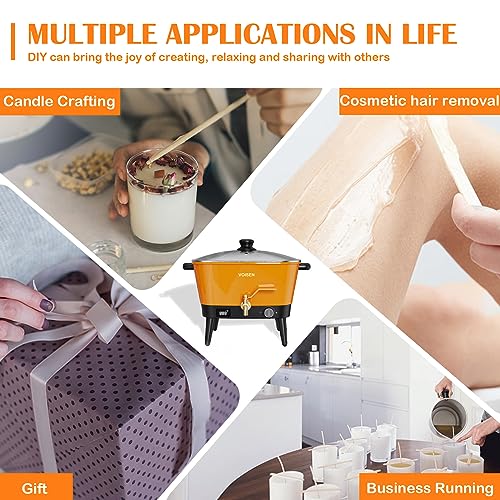 Wax Melter for Candle Making, Electric Non-Stick, 8Qt Capacity with Temperature Control Y714