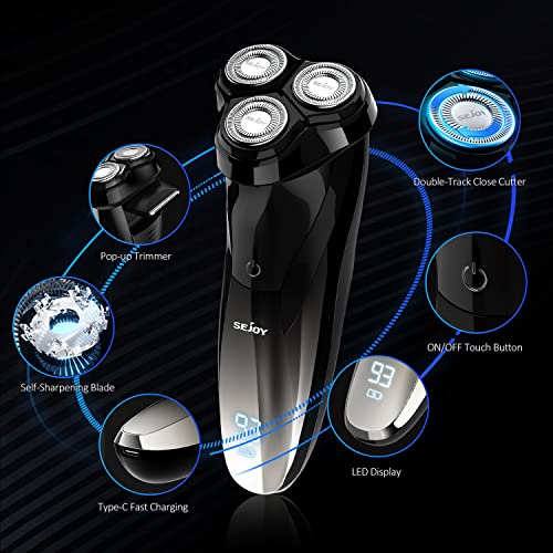 Electric Razor for Men, Cordless Rechargeable Shaver with Pop-Up Trimmer Y74625