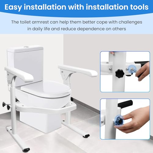 Toilet Safety Rails with Padded Handles, Heavy Duty for Elderly and Disabled G57652