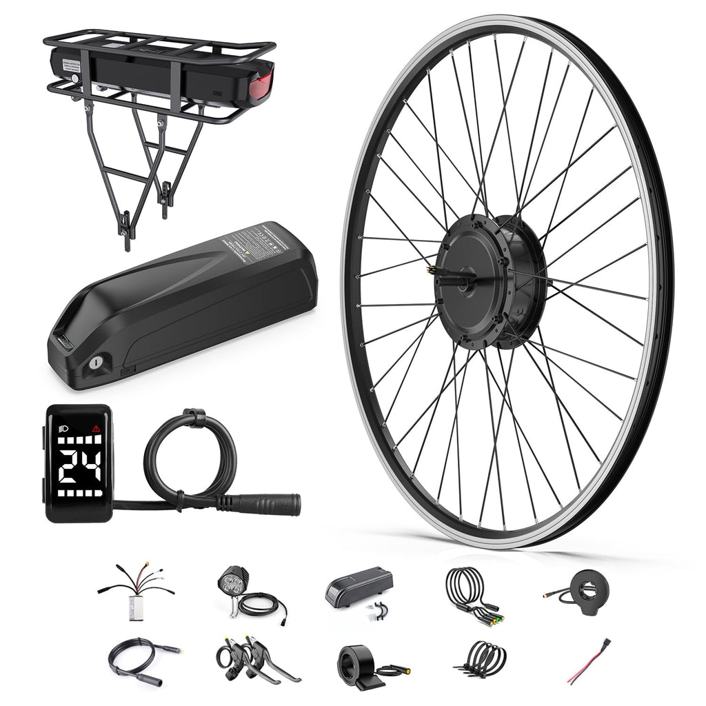BAFANG 48V 500W Front Hub Motor Electric Bike Conversion Kit for 26"/700C Wheel Drive Engine with LCD Display &Optional Ebike Battery