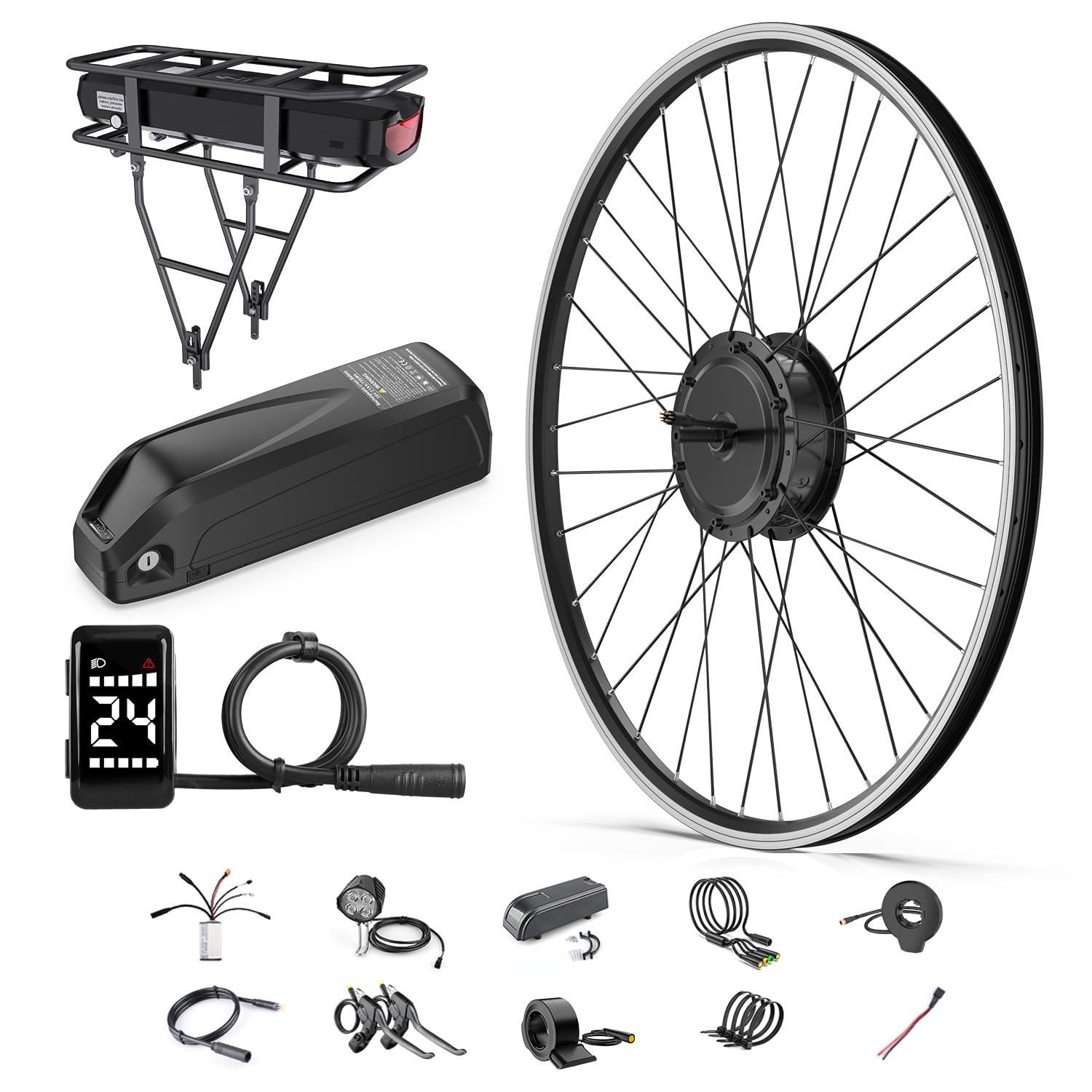 BAFANG 48V 500W Front Hub Motor Electric Bike Conversion Kit for 26"/700C Wheel Drive Engine with LCD Display &Optional Ebike Battery