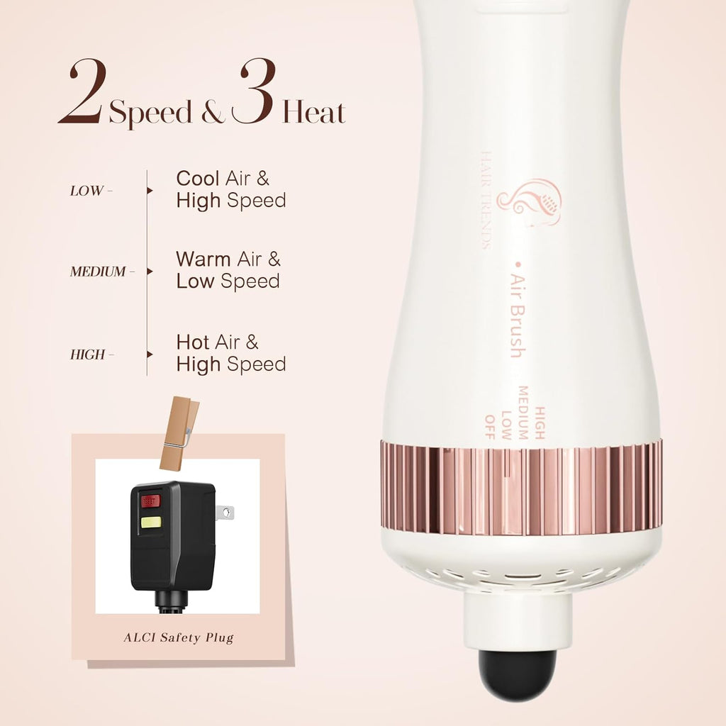 Travel Blow Dryer Brush, Dual Voltage Mini Hot Air Brush, 2 Inch Hair Dryer and Styler S10751