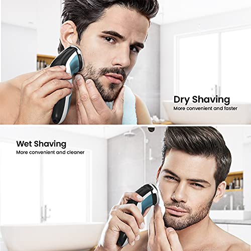 Electric Razor for Men, Rechargeable Waterproof Shaver, Wet & Dry Rotary A825743