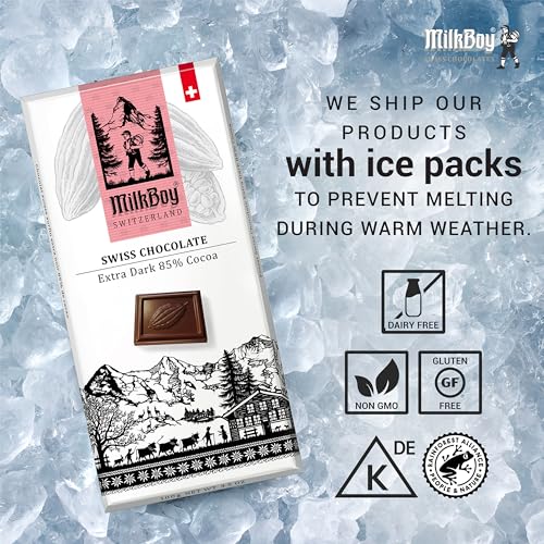 Swiss Extra Dark Chocolate 85% Cocoa, Dairy Free, Vegan, 3.5 oz, 5 Pack X81538