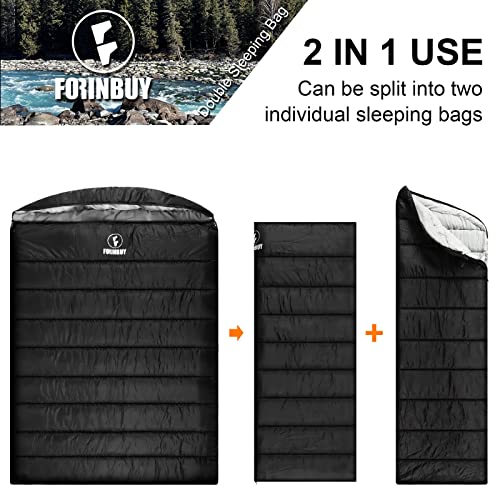 Double Sleeping Bag for Adults, 2 Person Cold Weather Camping Y3081