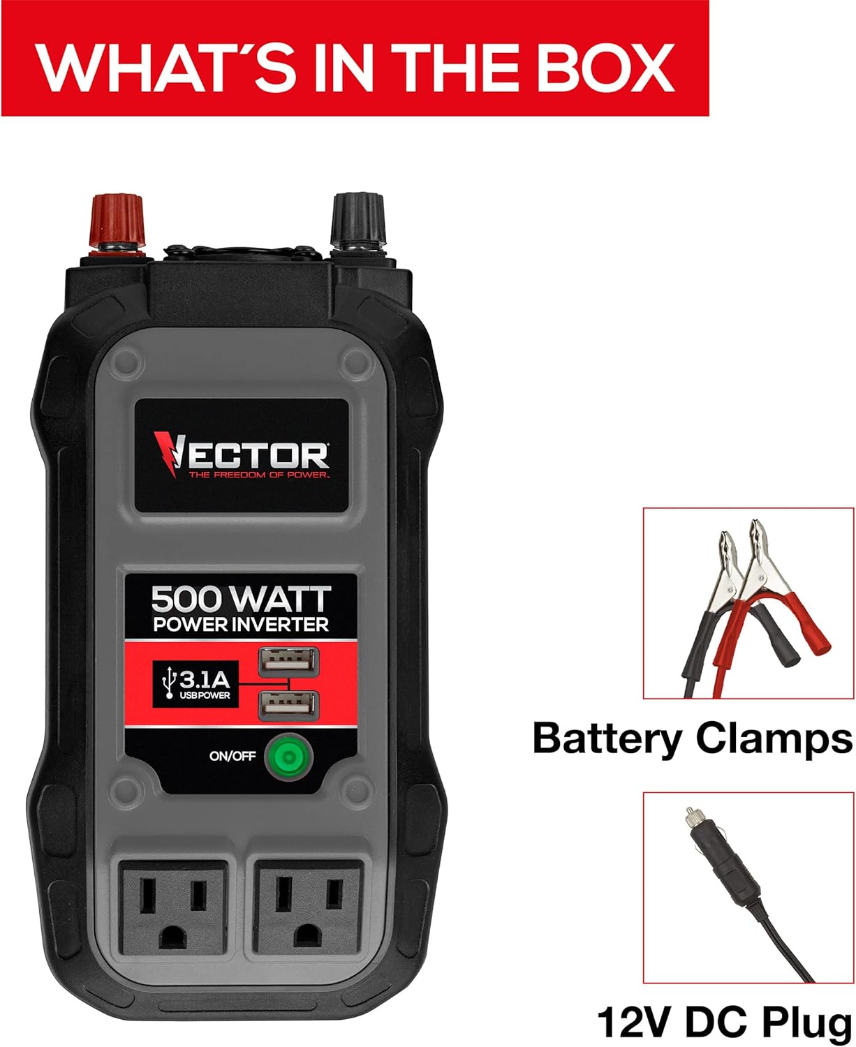 500 Watt Power Inverter with Dual USB Ports T9070