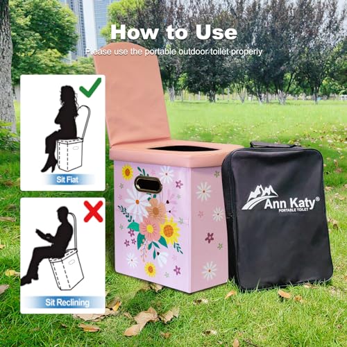 Portable Folding Toilet for Adults Camping Car Boat Hiking X9415