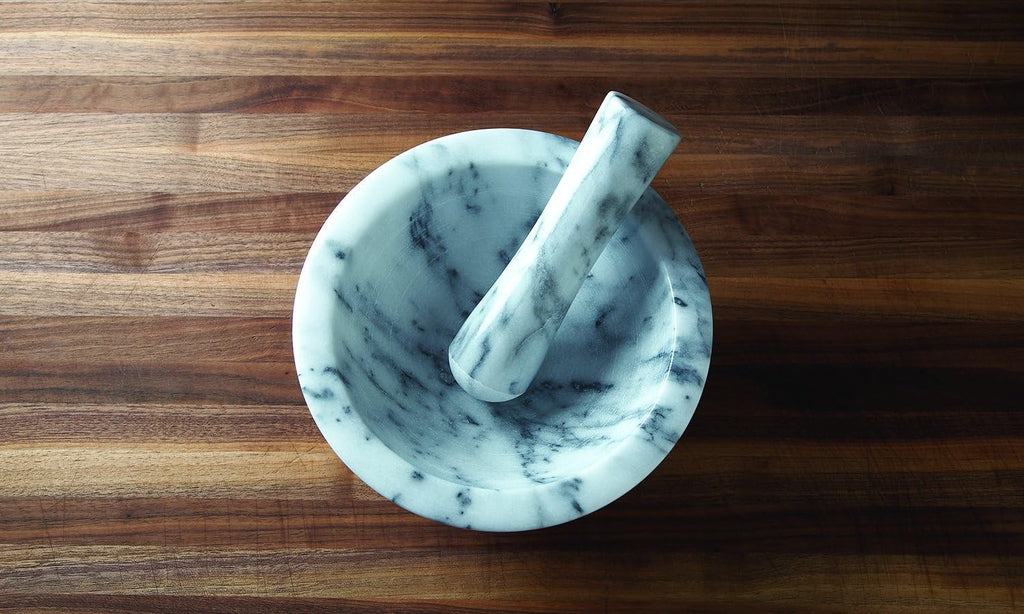 Marble Mortar and Pestle, White R852