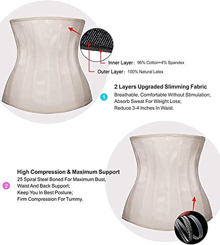 Waist Trainer for Women Latex Underbust Corset Hourglass Body Shaper H4189
