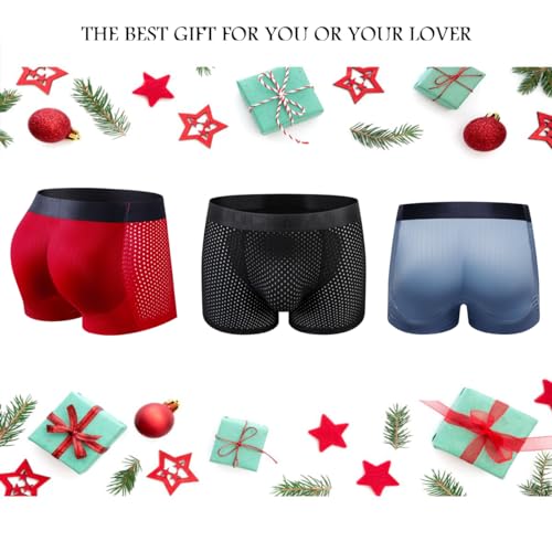 Men's Mesh Shapewear Boxer Briefs with Butt Enhancing Pads W939