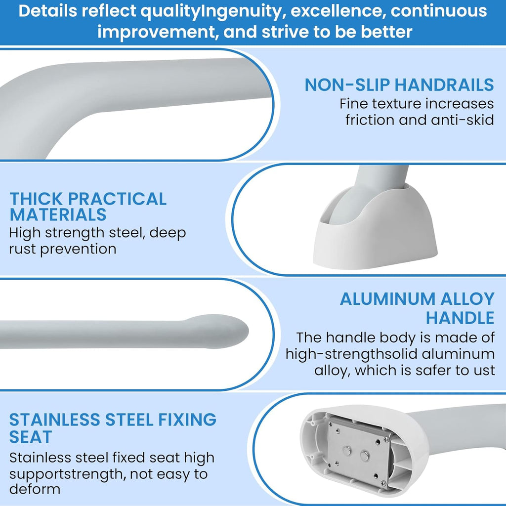 Toilet Safety Rails for Elderly, Heavy Duty with Foldable Handles U97064