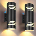 Outdoor Wall Lights Exterior Dusk to Dawn 2 Pack,Black Outdoor Light Fixtures Wall Mount ETL Listed,12In Up and Down Lights Outdoor Exterior Porch Lights for Garage House