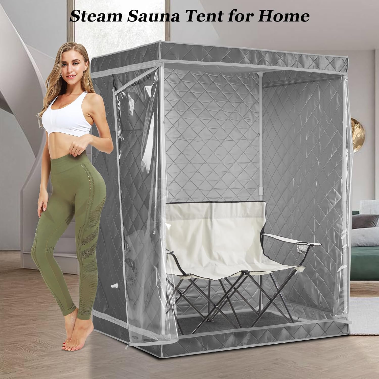 Portable 2 Person Sauna Tent for Home, Foldable Lightweight, Steamer Not Included K905