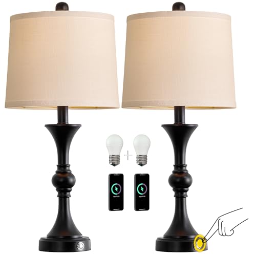 Modern Table Lamps Set of 2 with USB Charging Port for Living Room Bedroom G72369