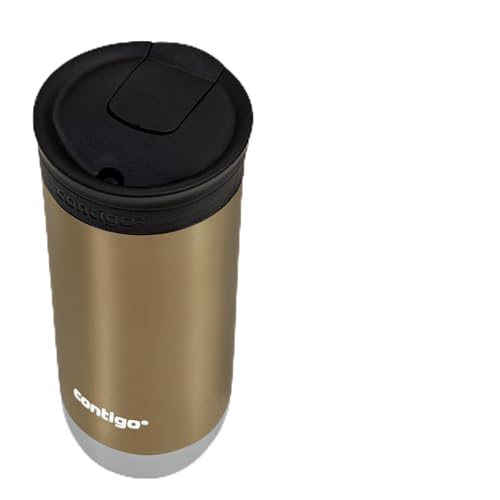 Contigo Huron 2.0 Snapseal Travel Mug | Stainless Steel Thermal Mug | Vacuum Flask | Leakproof Tumbler | Coffee to go Mug with BPA Free Easy-Clean Lid | Licorice | 470 ml