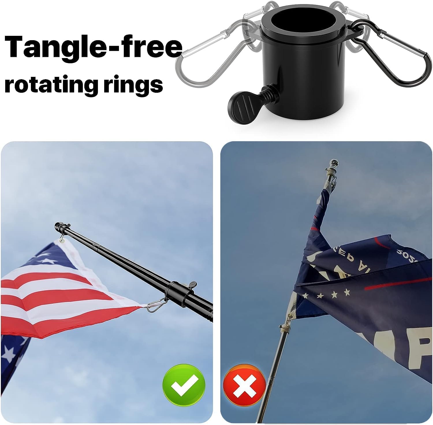 6FT Metal Flag Pole for Outside House with Bracket, Black F383353