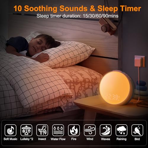 Sunrise Alarm Clock with Wake Up Light, Dual Alarms and FM Radio N967705