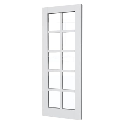 French Interior Door 32x80 Clear Glass 10-Lite Slab B908