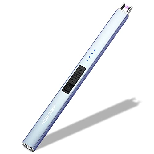 ARECTECH Electric Lighter Rechargeable Type-C USB Lighter Plasma Arc Lighters for Candle Camping Kitchen Black