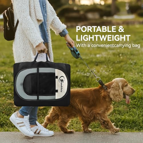 Dog Playpen Portable Pop Up Kennel with Carrying Case, Grey U939