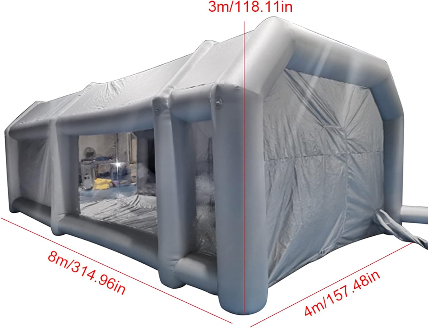 Portable Inflatable Paint Booth, 26x13x10Ft, Car Spray Tent with Air Filter System W67407