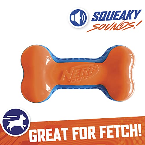 Squeak Bone Dog Toy - Blue/Orange Z549713