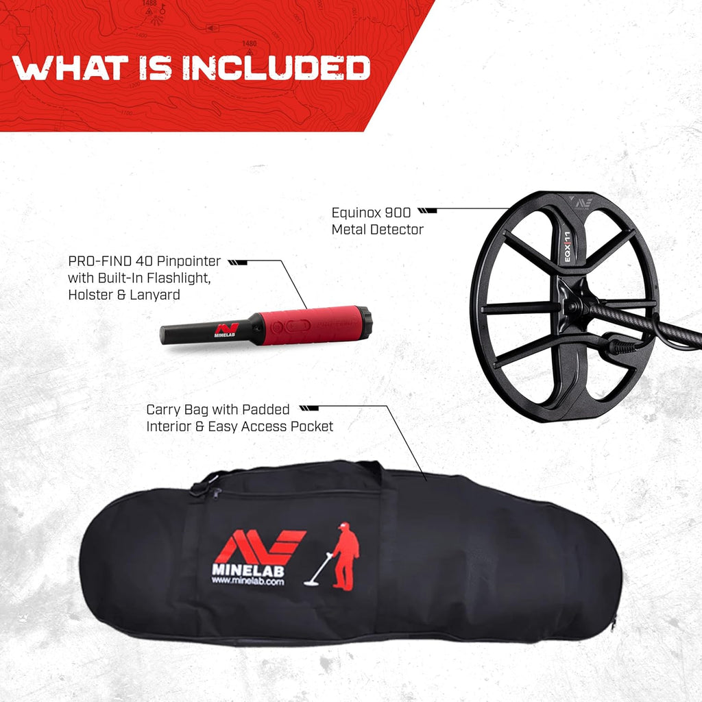 Professional Metal Detector Bundle with Waterproof Double-D Coils and Pinpointer O73927