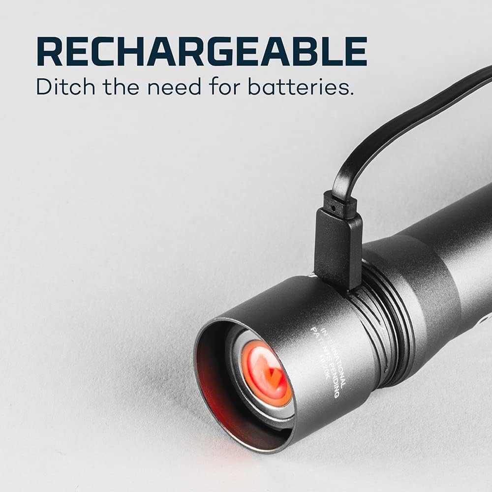 Rechargeable Waterproof Handheld Flashlight, Black P1767